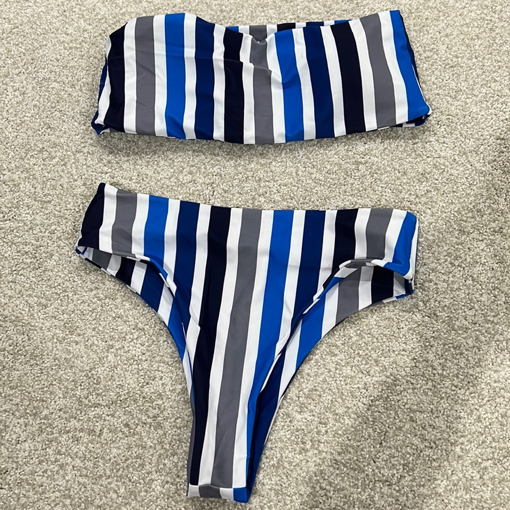 High Waisted Bandeau Bikini